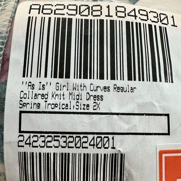 NWT Girl with Curves Plus Size Multi Color Collard Midi Dress Pockets - Size 2XL - Picture 4 of 5